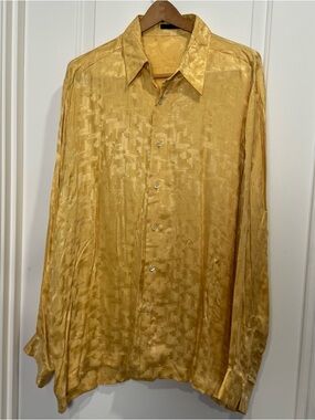 90’s BERTONE Golden Satin Retro Disco Shirt